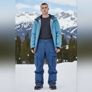 Analog Clothing Co Provision Pants Mens Sz S Blue Pockets Snowboard Performance